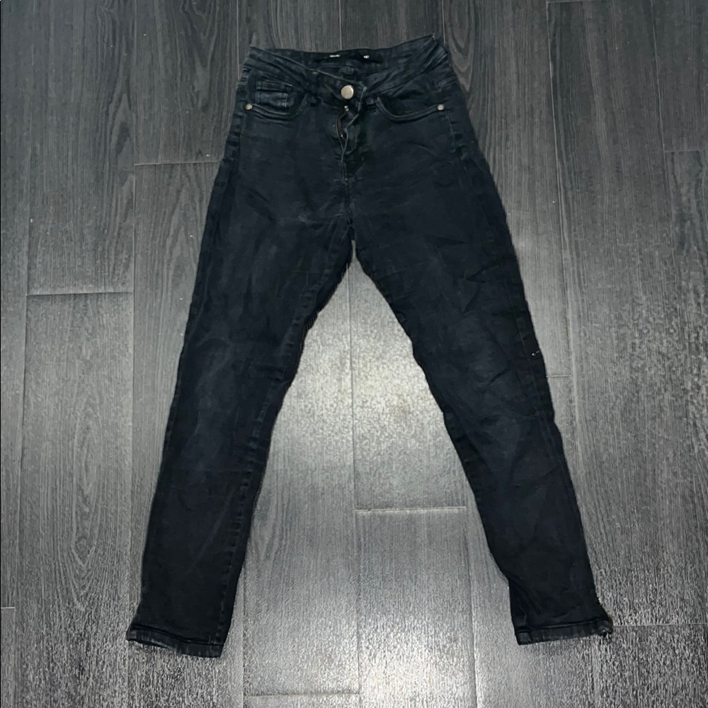 Harper Black Skinny Jeans Ankle Zipper